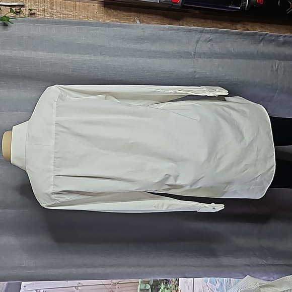 Pink Tartan pique tuxedo tunic shirt-white size 6 - Picture 4 of 9